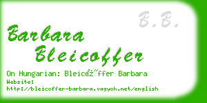 barbara bleicoffer business card